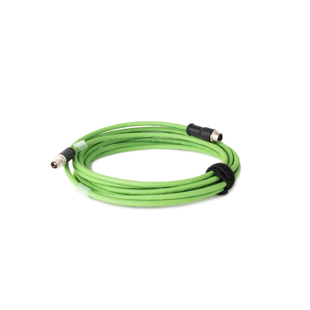 5m X-coded extension cable with male and female connectors