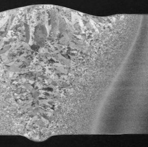 KTIG full penetration keyhole weld in cross-section