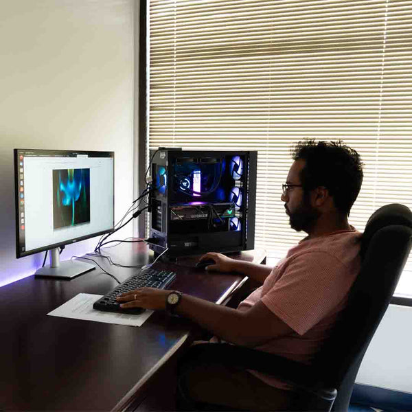 MeltTools employee working on Artificial Intelligence system