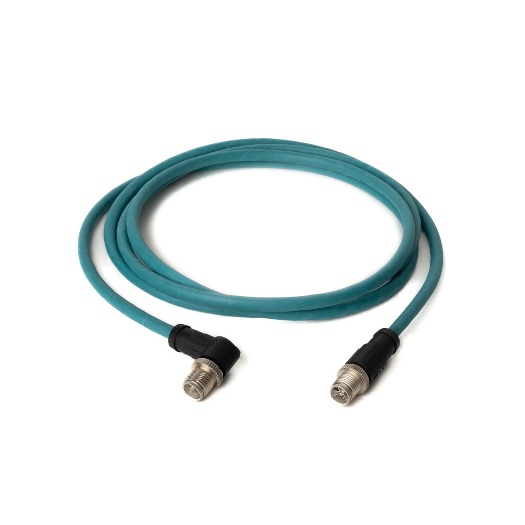 2m X-coded M12 camera cable with right angle connector 