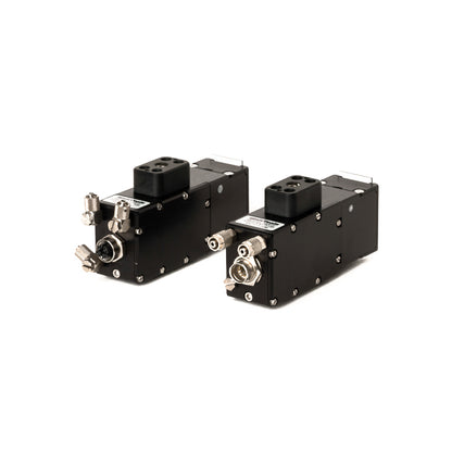 Back of our MeltView® DART2 welding camera showing the Flex and X-coded cable connectors
