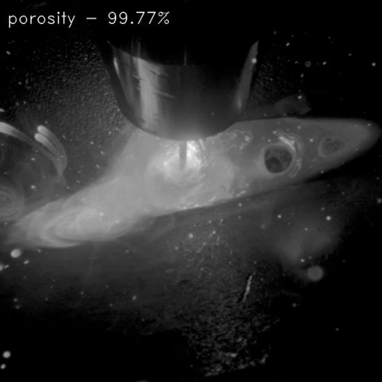 Image of Welding AI identifying porosity during welding